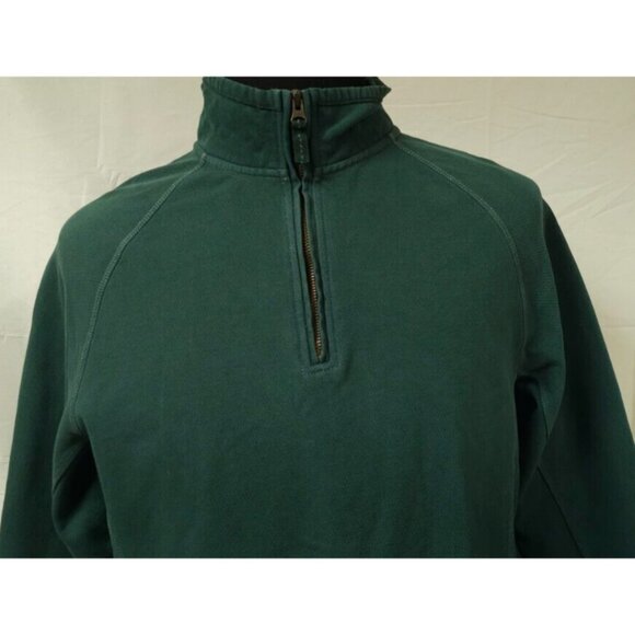 Ascend Mens Medium Green Canvas Textured 1/4 Zip Heavyweight Long Sleeve Shirt - Picture 2 of 13